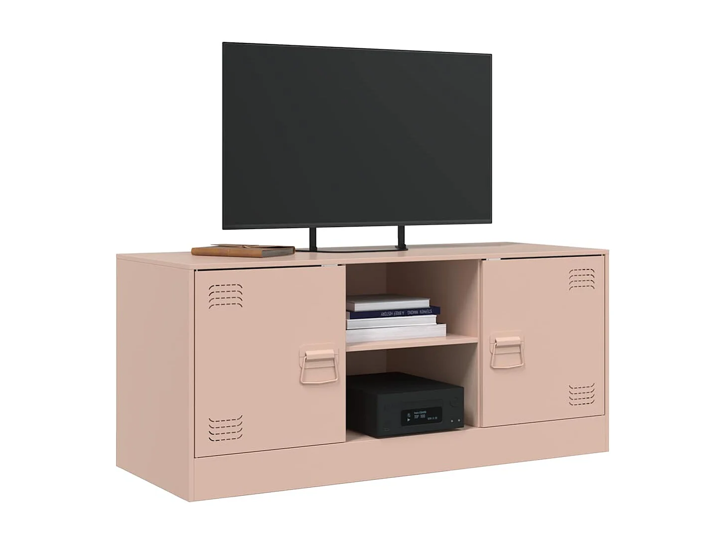 Meuble TV | Banc TV | Armoire TV rose 99x39x44 cm acier