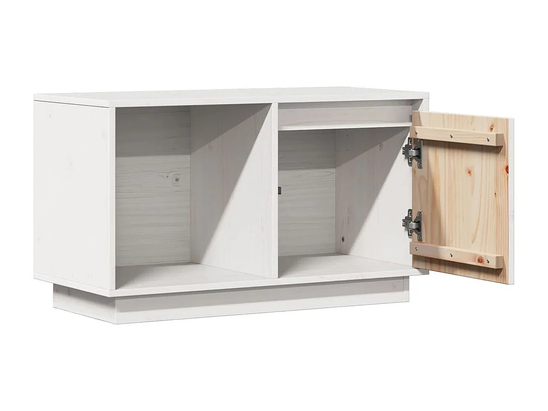 Mueble para TV  | Gabinete de TV |  Mueble de salón de madera maciza de pino blanco 74x35x44 cm