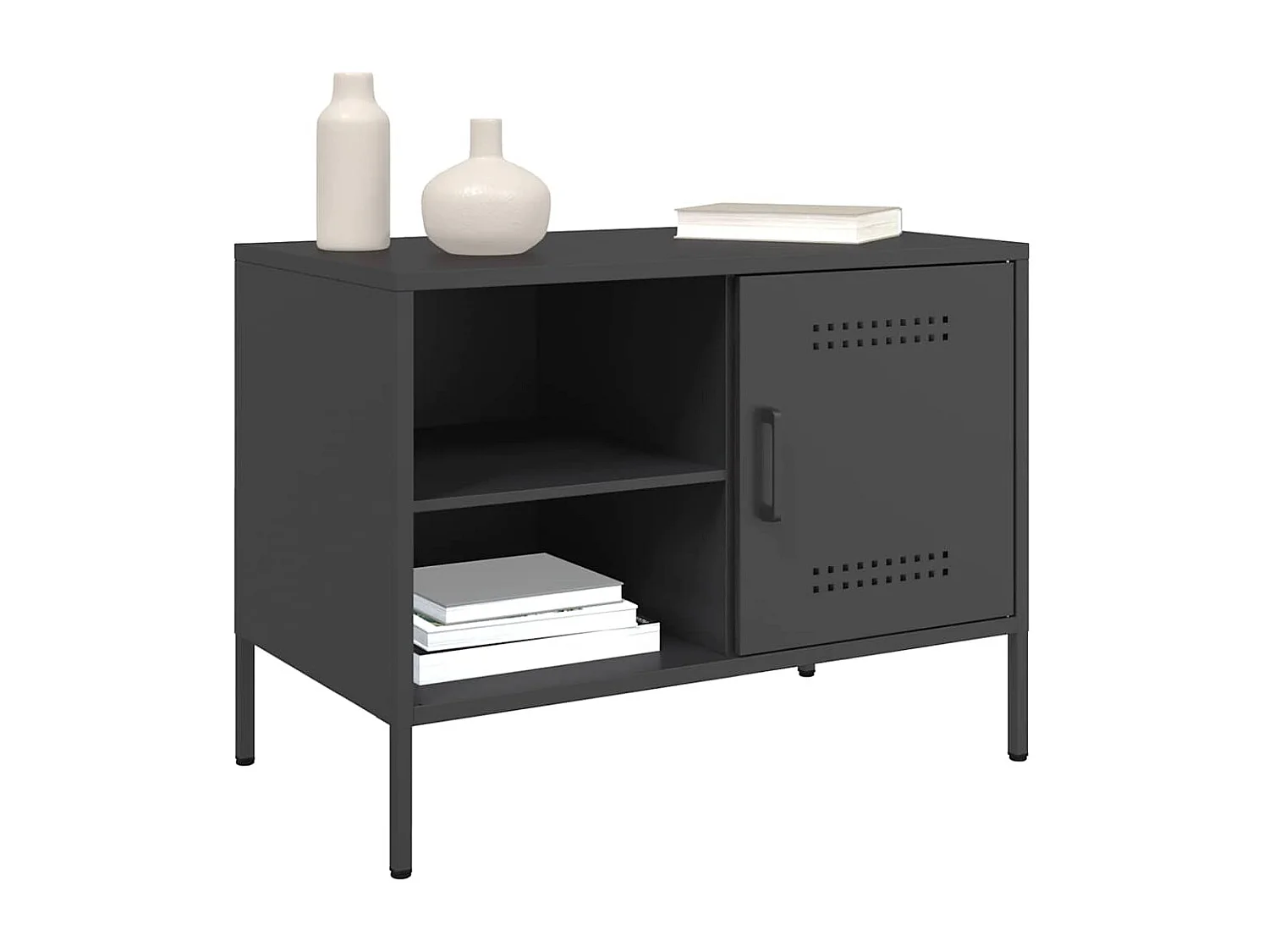 Mueble de TV | Mueble de salón acero negro 68x39x50,5 cm