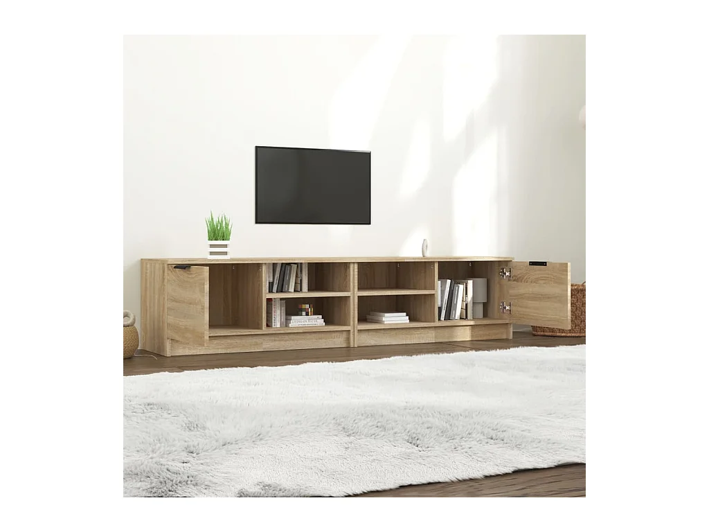 Mueble para TV  | Gabinete de TV |  Mueble de salón 2 pzas madera contrachapada roble 80x35x36,5 cm