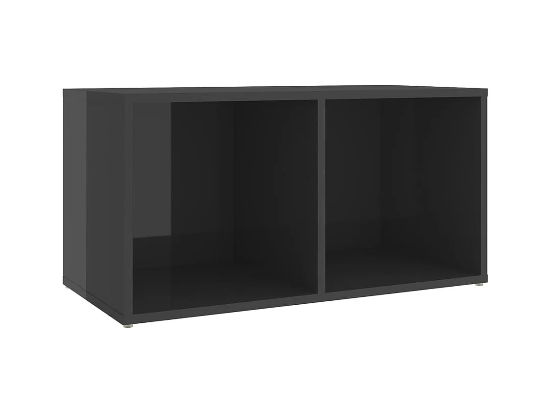 Muebles de salón | Gabinetes de TV |  Muebles de TV de pared 2 pzas madera ingeniería gris brillo