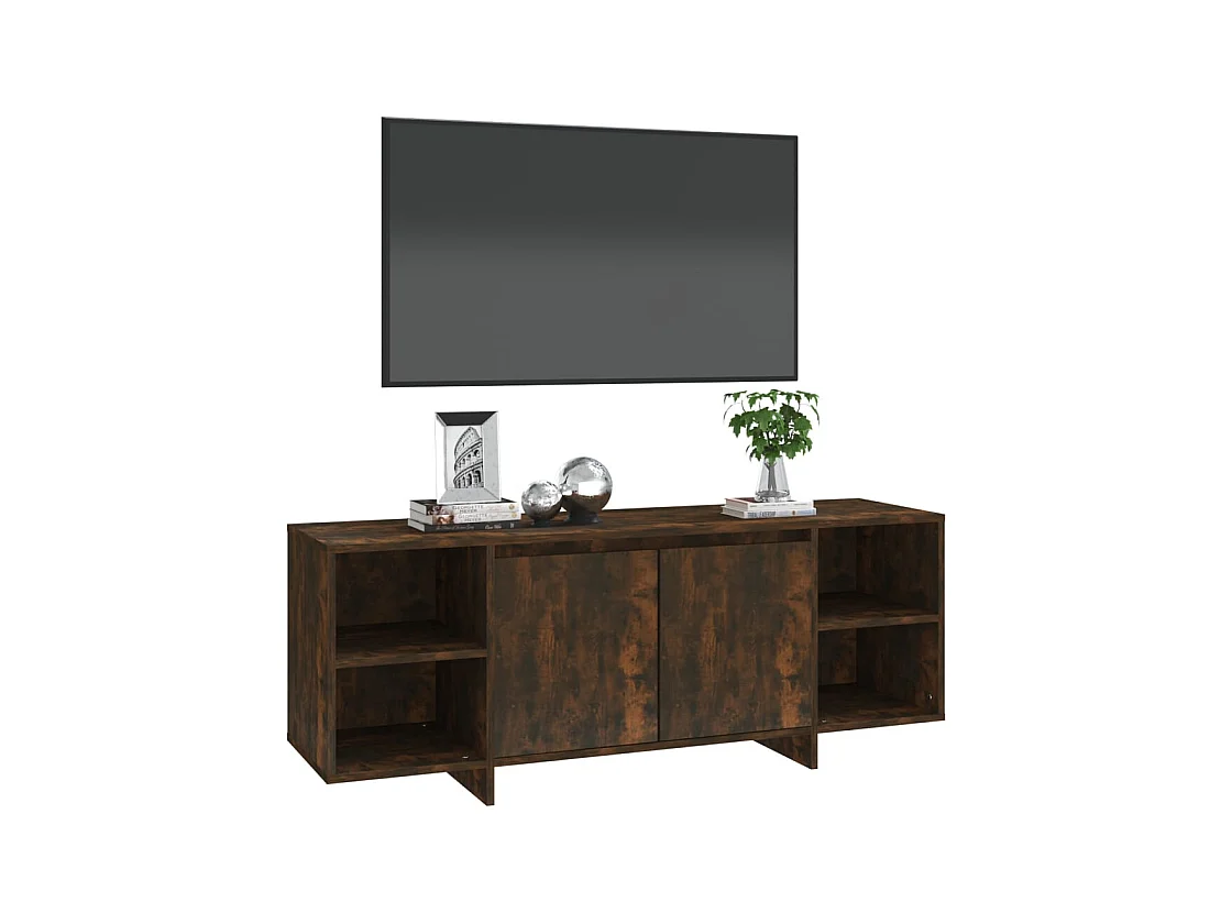 Mueble de TV | Mueble de salón madera de ingeniería roble ahumado 130x35x50 cm