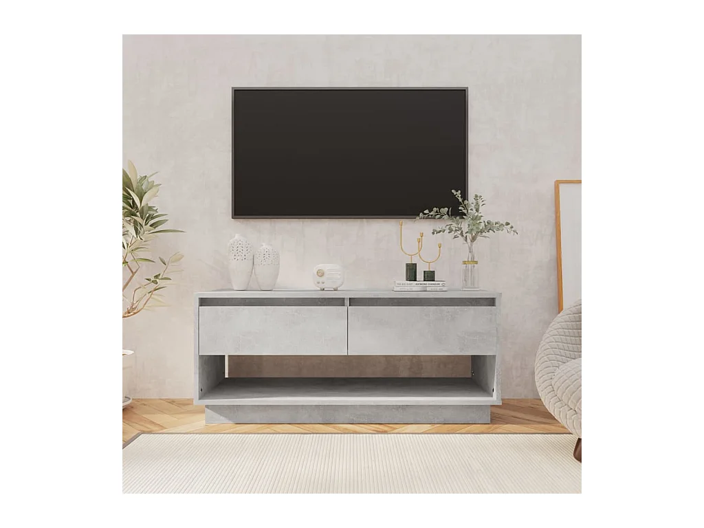 Mueble para TV  | Gabinete de TV |  Mueble de salón madera contrachapada gris hormigón 102x41x44 cm