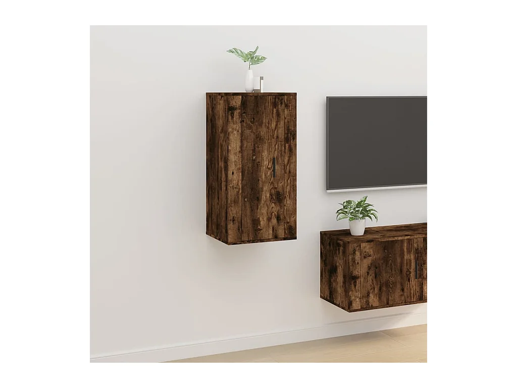 Mueble para TV  | Gabinete de TV |  Mueble de salón de pared roble ahumado 40x34,5x80 cm