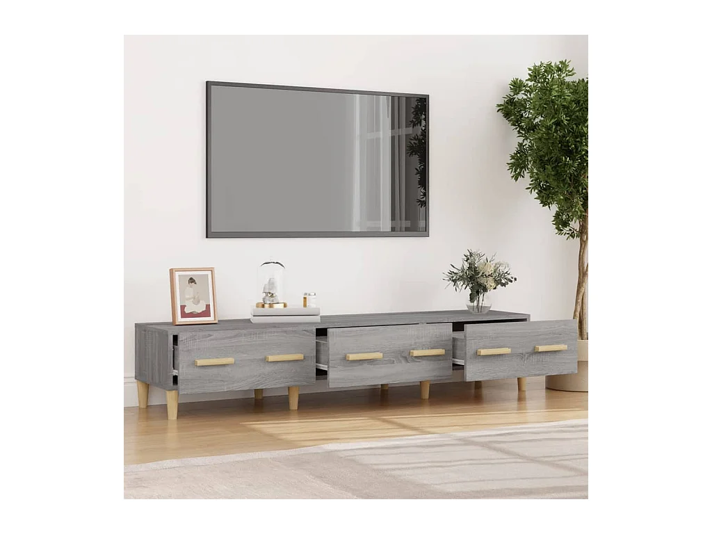 Mueble para TV  | Gabinete de TV |  Mueble de salón madera contrachapada gris Sonoma 150x34,5x30 cm