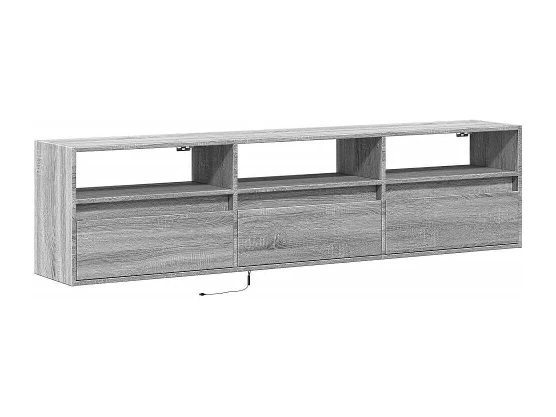 Meuble TV | Banc TV | Armoire TV mural avec LED sonoma gris 180x31x45 cm