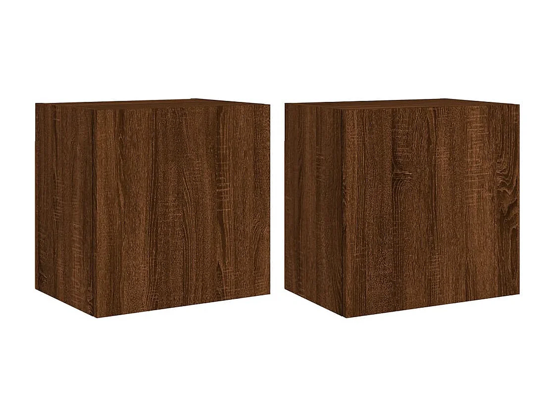 Muebles de TV | Gabinetes de TV |  Muebles de salón de pared 2 uds madera marrón roble 40,5x30x40 cm