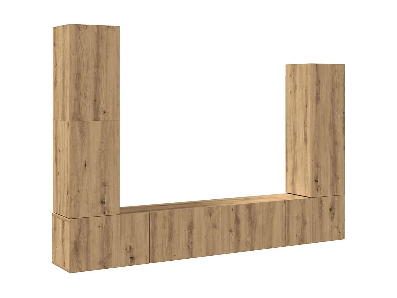 Ensemble de meuble TV | Banc TV | Armoire TV mural 4 pcs chêne artisanal