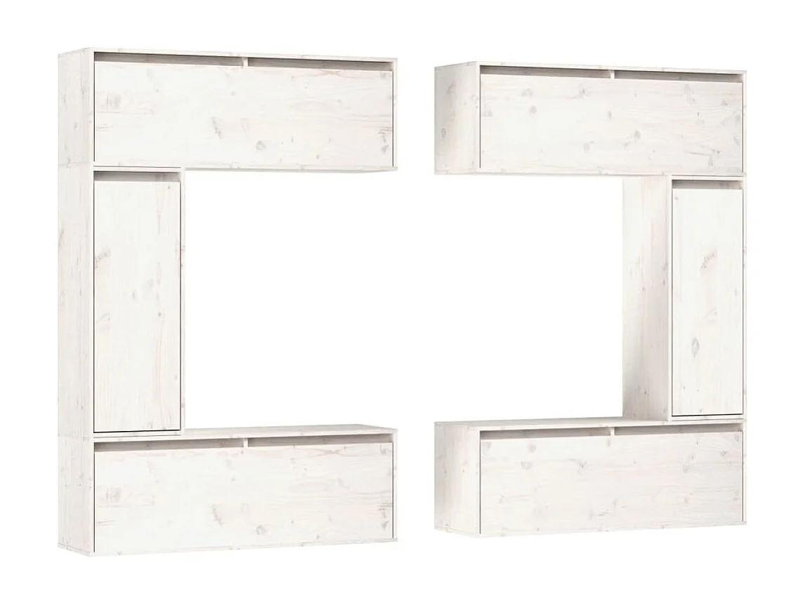 Meubles TV | Bancs TV | Armoires TV 6 pcs Blanc Bois massif de pin