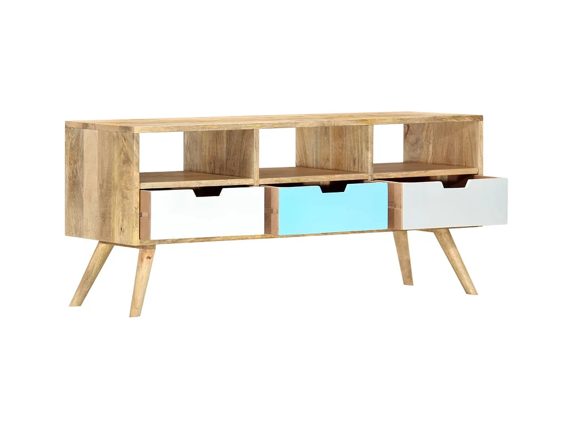 Mueble para TV  | Gabinete de TV |  Mueble de salón de madera maciza de mango 110x35x48 cm
