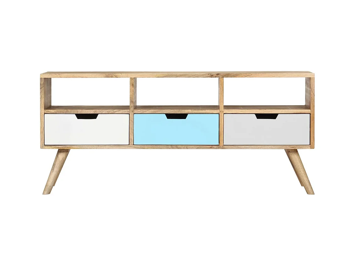 Mueble para TV  | Gabinete de TV |  Mueble de salón de madera maciza de mango 110x35x48 cm