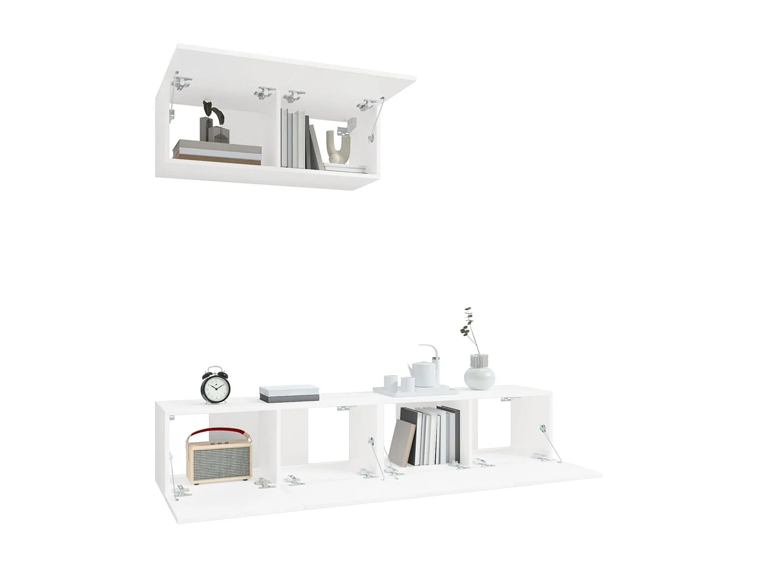 Ensemble de meubles TV | Bancs TV | Armoires TV 3 pcs Blanc Bois d'ingénierie