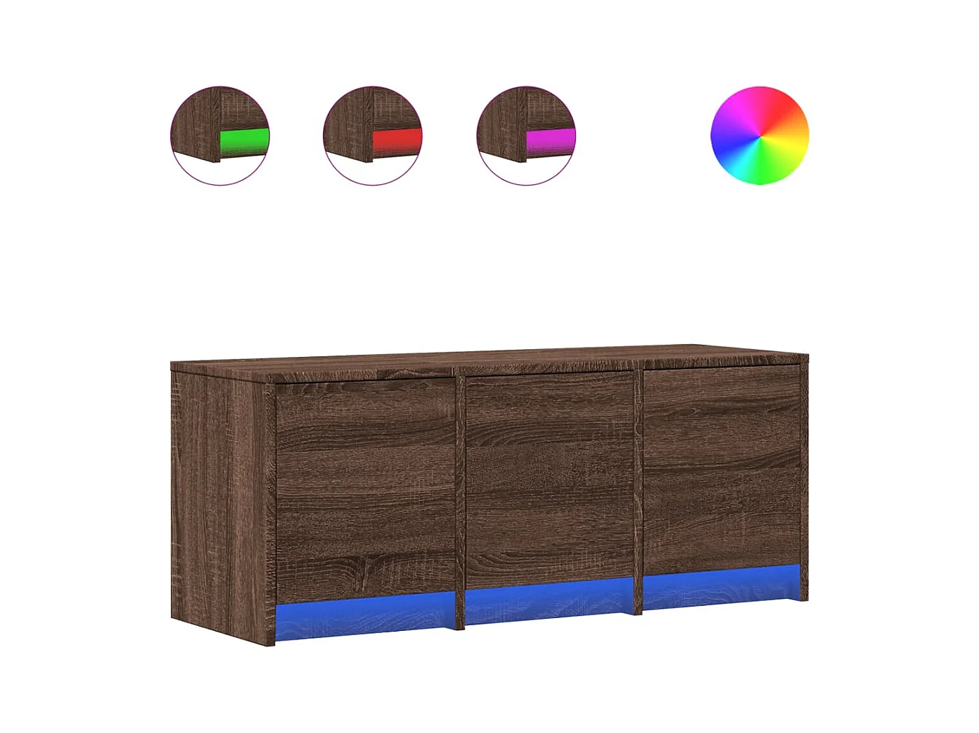 Tv-meubel | Tv-Bank | TV-kastmet LED 97x34x40 cm bewerkt hout bruin eikenkleurig