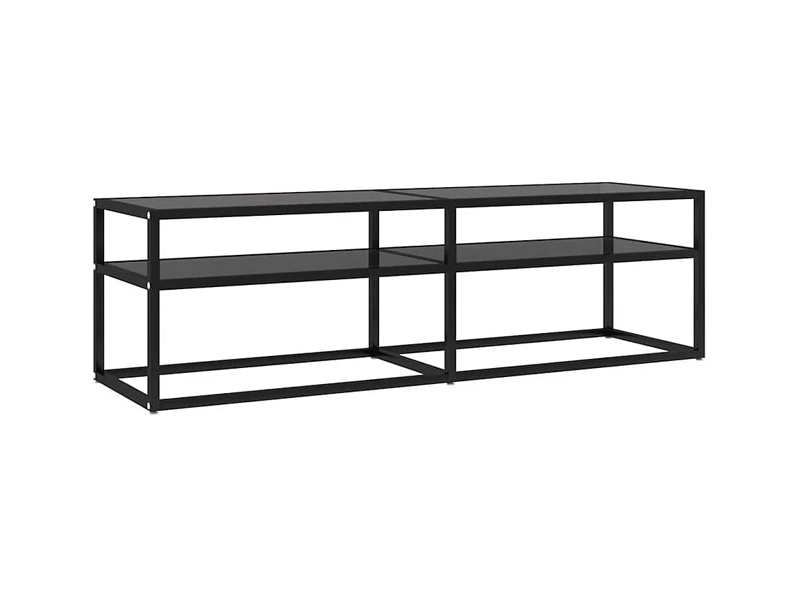 Mueble para TV  | Gabinete de TV |  Mueble de salón vidrio templado negro 140x40x40,5 cm