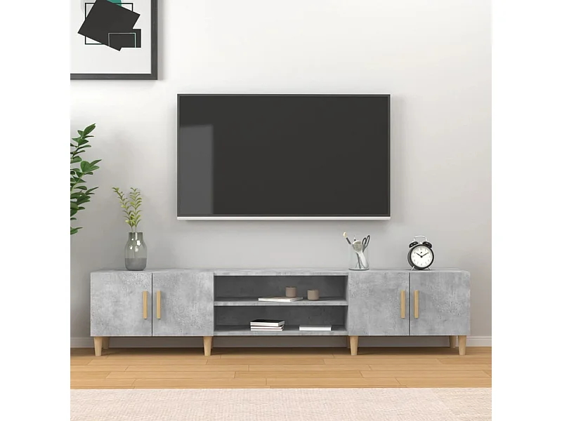 Mueble de TV | Mueble de salón madera contrachapada gris hormigón 180x31,5x40 cm