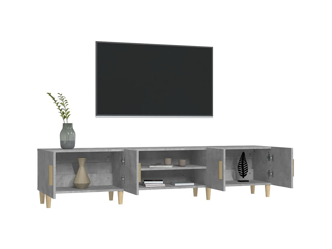 Mueble de TV | Mueble de salón madera contrachapada gris hormigón 180x31,5x40 cm