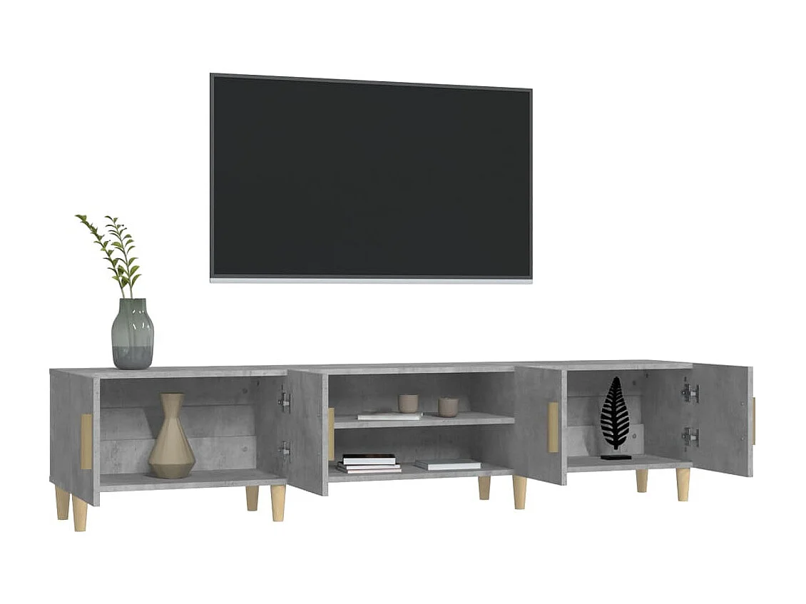 Meuble TV | Banc TV | Armoire TV gris béton 180x31,5x40 cm bois d'ingénierie