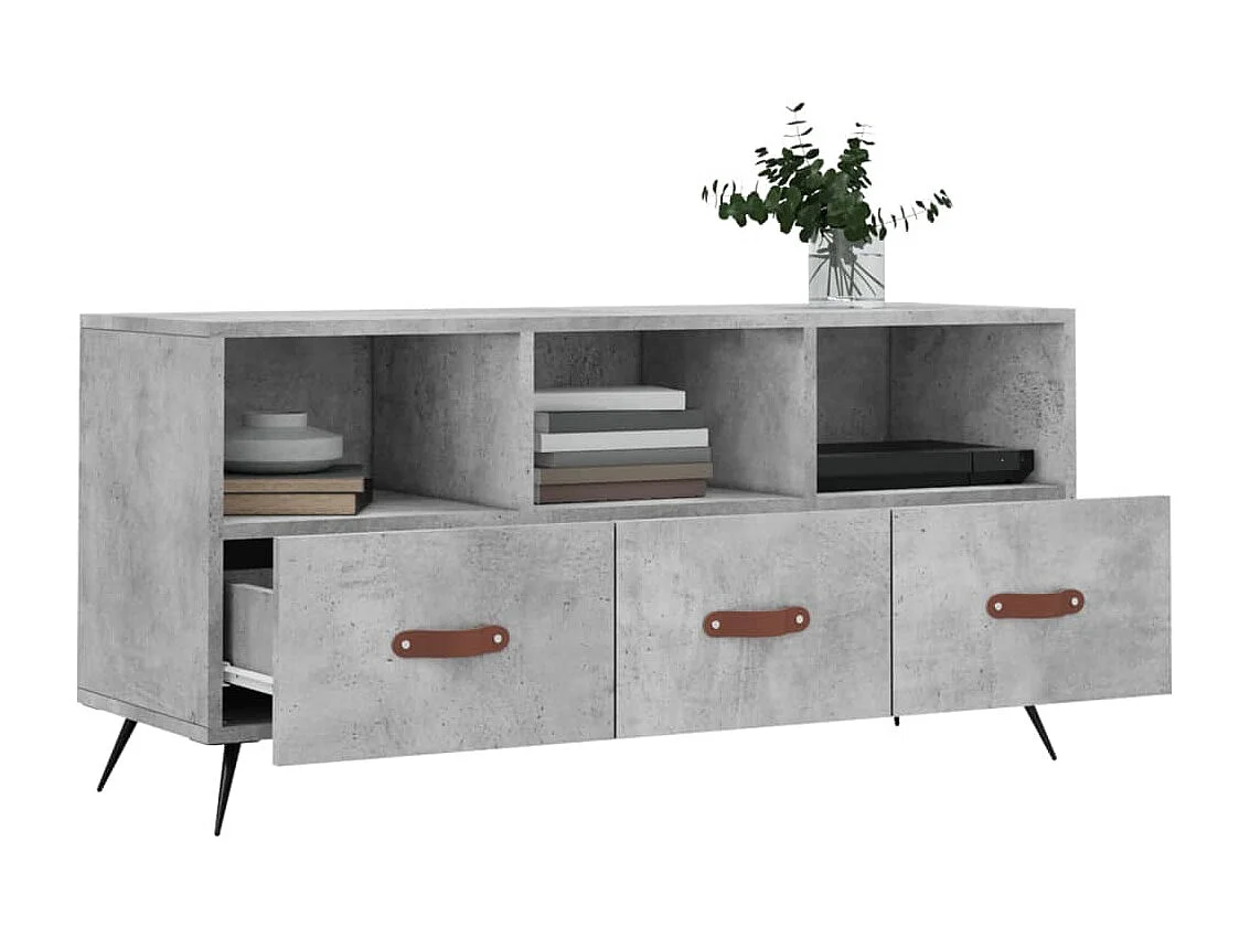 Meuble TV | Banc TV | Armoire TV gris béton 102x36x50 cm bois d'ingénierie