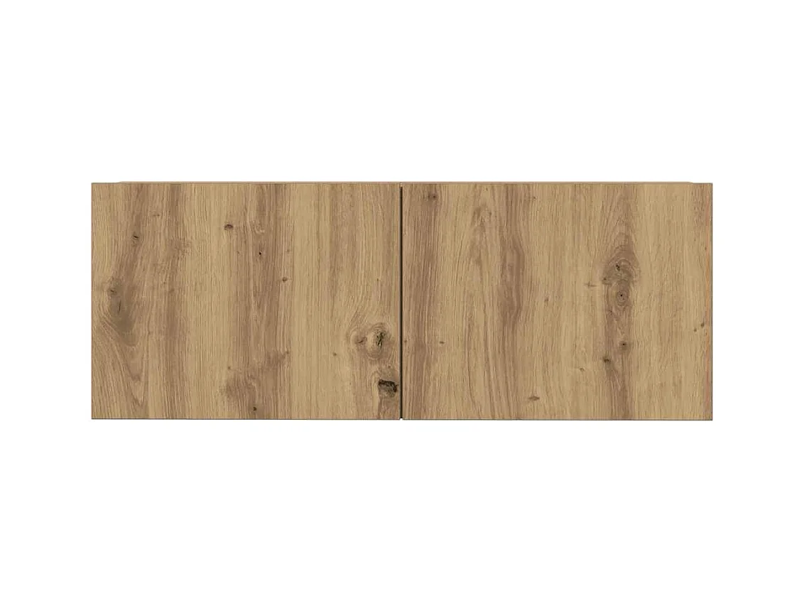 5-delig Tv-meubelset | Tv-Bank | TV-kast wandmontage bewerkt hout artisanaal eiken