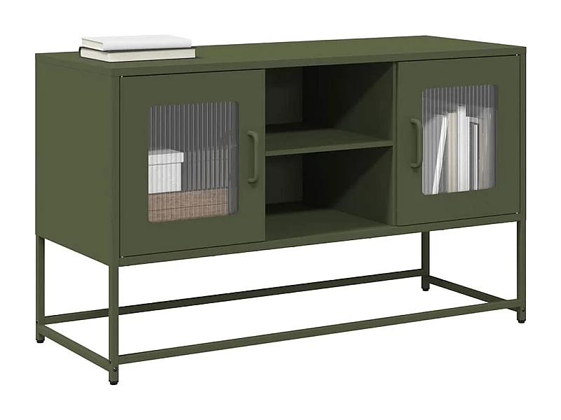 Tv-meubel | Tv-Bank | TV-kast100,5x39x60,5 cm staal olijfgroen