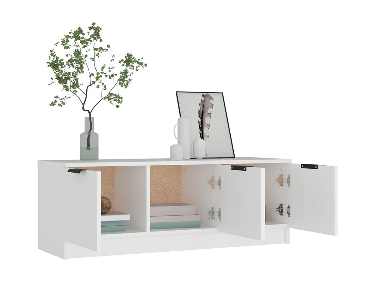 Meuble TV | Banc TV | Armoire TV Blanc 102x35x36,5 cm Bois d'ingénierie