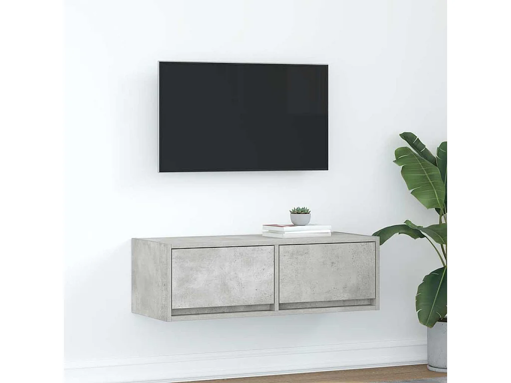 Tv-meubel | Tv-Bank | TV-kast80x31x25,5 cm bewerkt hout betongrijs