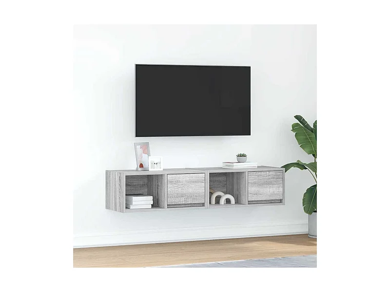 Tv-meubelen | Tv-Banken | TV-kasten 2 st 60x31x25,5 cm bewerkt hout grijs sonoma eiken