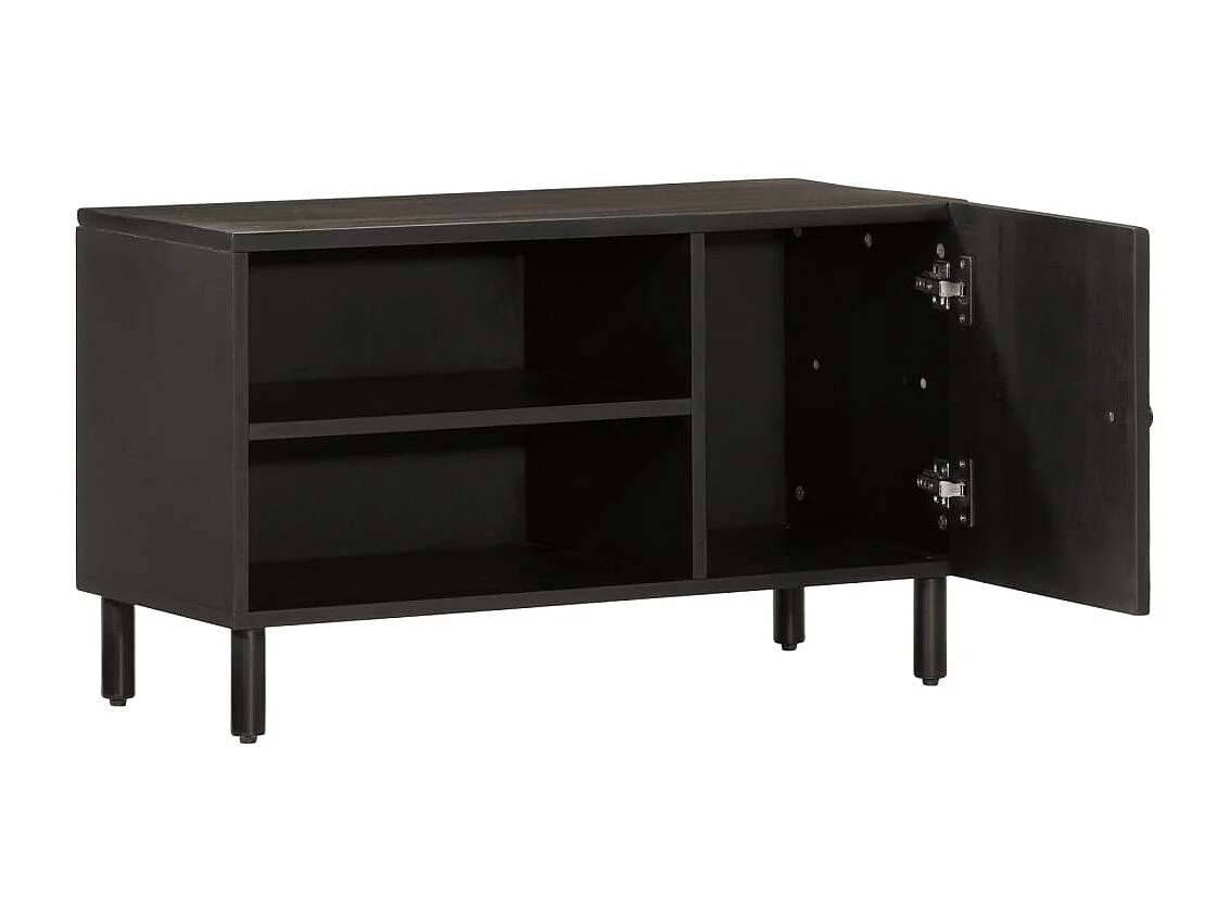 Meuble TV | Banc TV | Armoire TV noir 80x31x46 cm bois massif de manguier