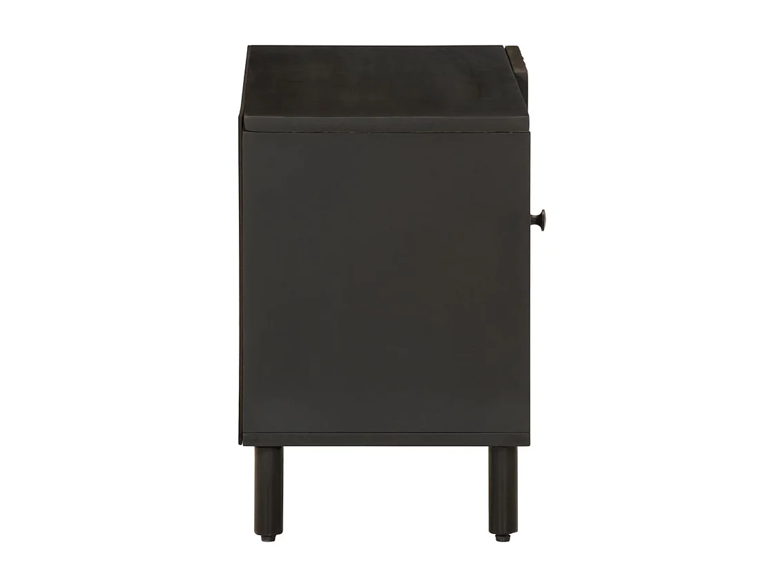 Meuble TV | Banc TV | Armoire TV noir 80x31x46 cm bois massif de manguier
