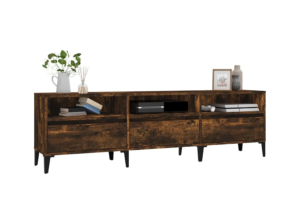 Mueble de TV | Mueble de salón madera contrachapada roble ahumado 150x30x44,5 cm