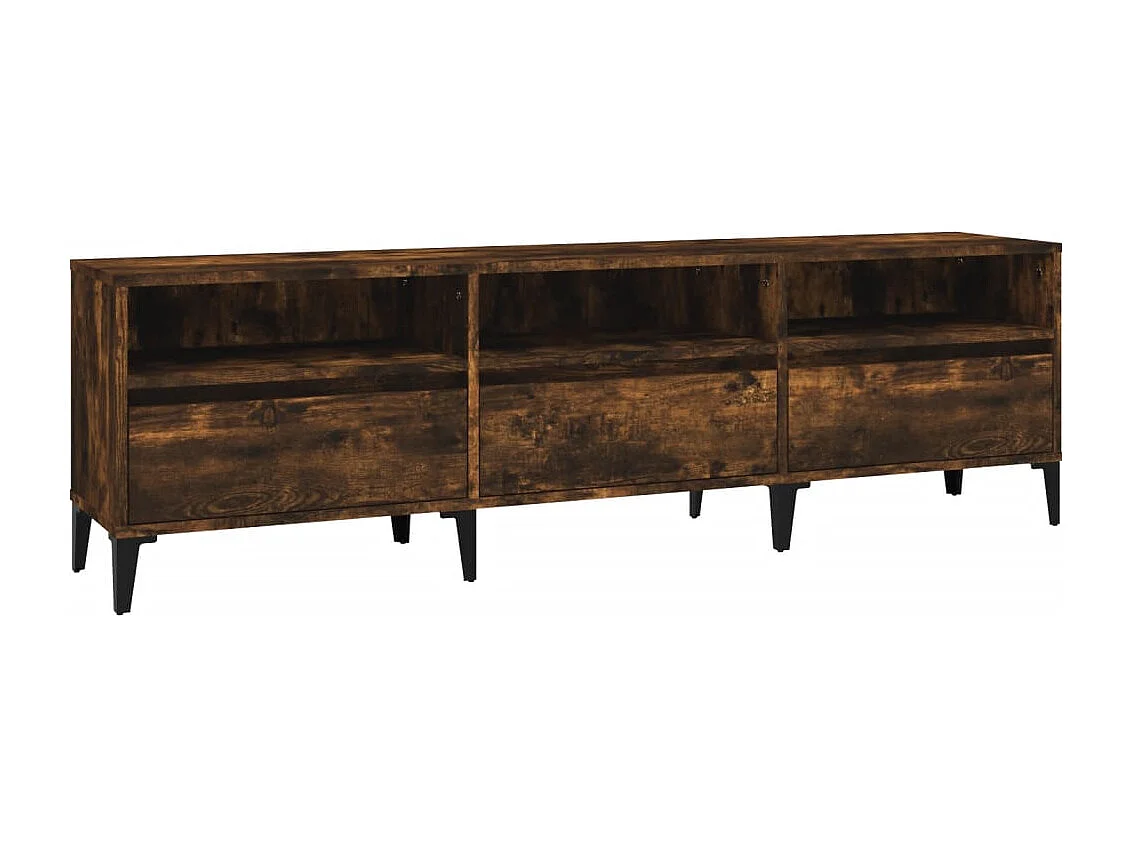 Meuble TV | Banc TV | Armoire TV chêne fumé 150x30x44,5 cm bois d'ingénierie