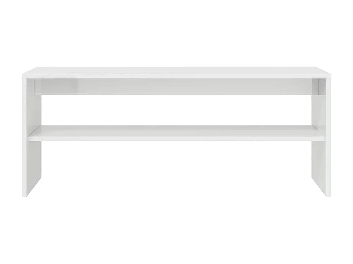 Mueble de TV | Mueble de salón madera contrachapada blanco brillante 100x40x40 cm