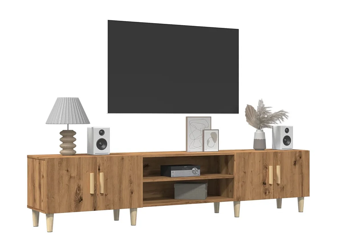 Meuble TV | Banc TV | Armoire TV chêne artisanal 180x31,5x40 cm bois d'ingénierie