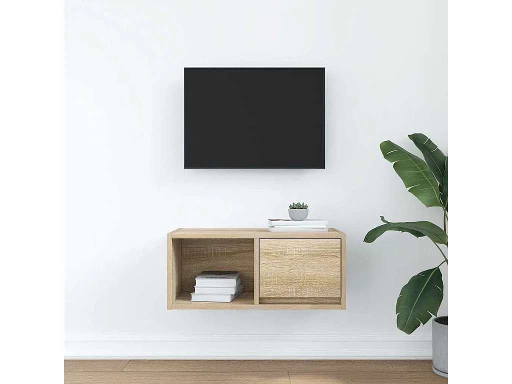 Tv-meubel | Tv-Bank | TV-kast60x31x25,5 cm bewerkt hout sonoma eikenkleurig