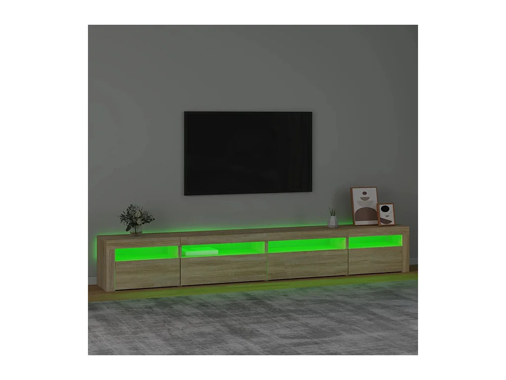 Mueble de TV | Mueble de salón con luces LED roble Sonoma 270x35x40 cm