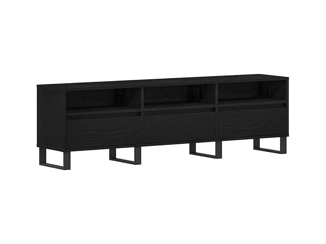 Gabinete de TV | Mueble de TV | Mueble de salón Roble negro 150 x 30 x 44.5 cm