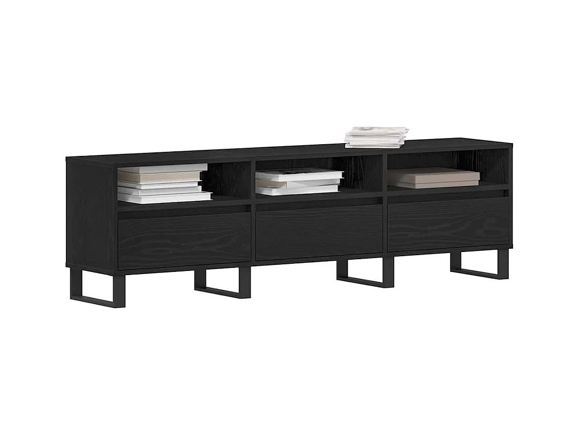 Gabinete de TV | Mueble de TV | Mueble de salón Roble negro 150 x 30 x 44.5 cm