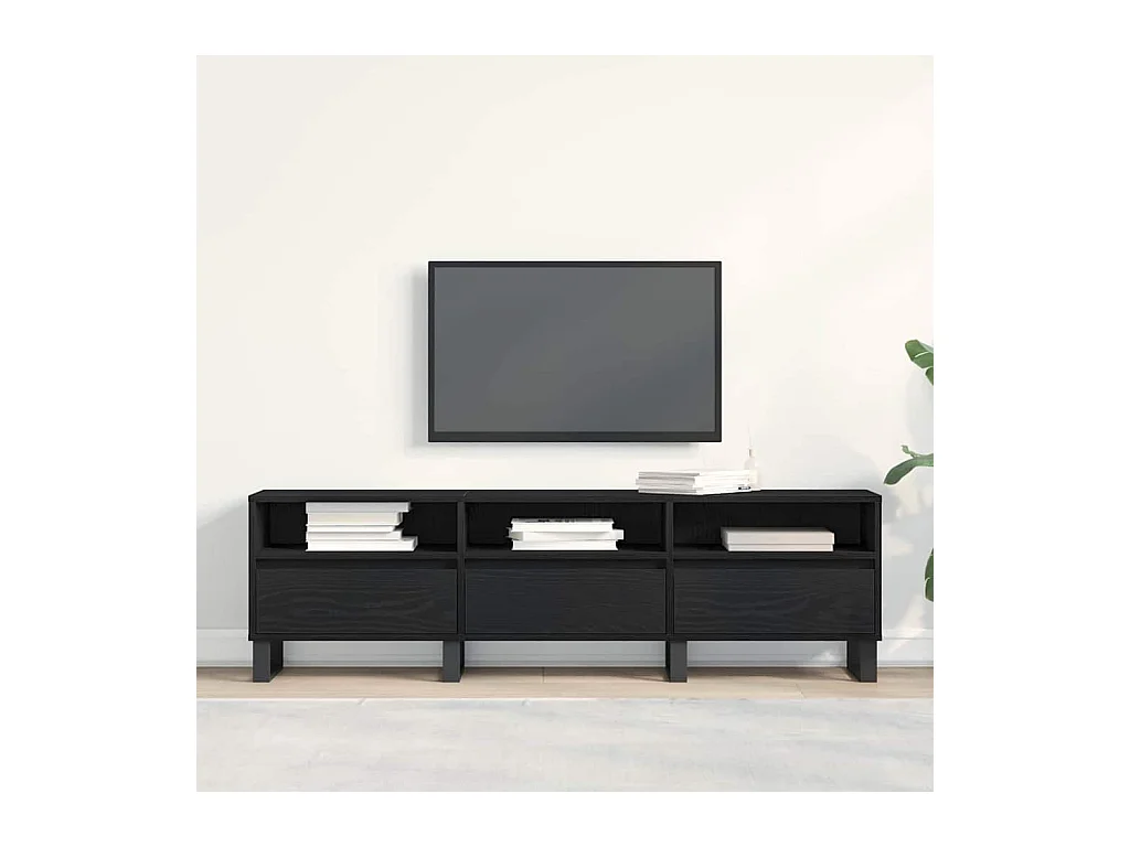 Gabinete de TV | Mueble de TV | Mueble de salón Roble negro 150 x 30 x 44.5 cm