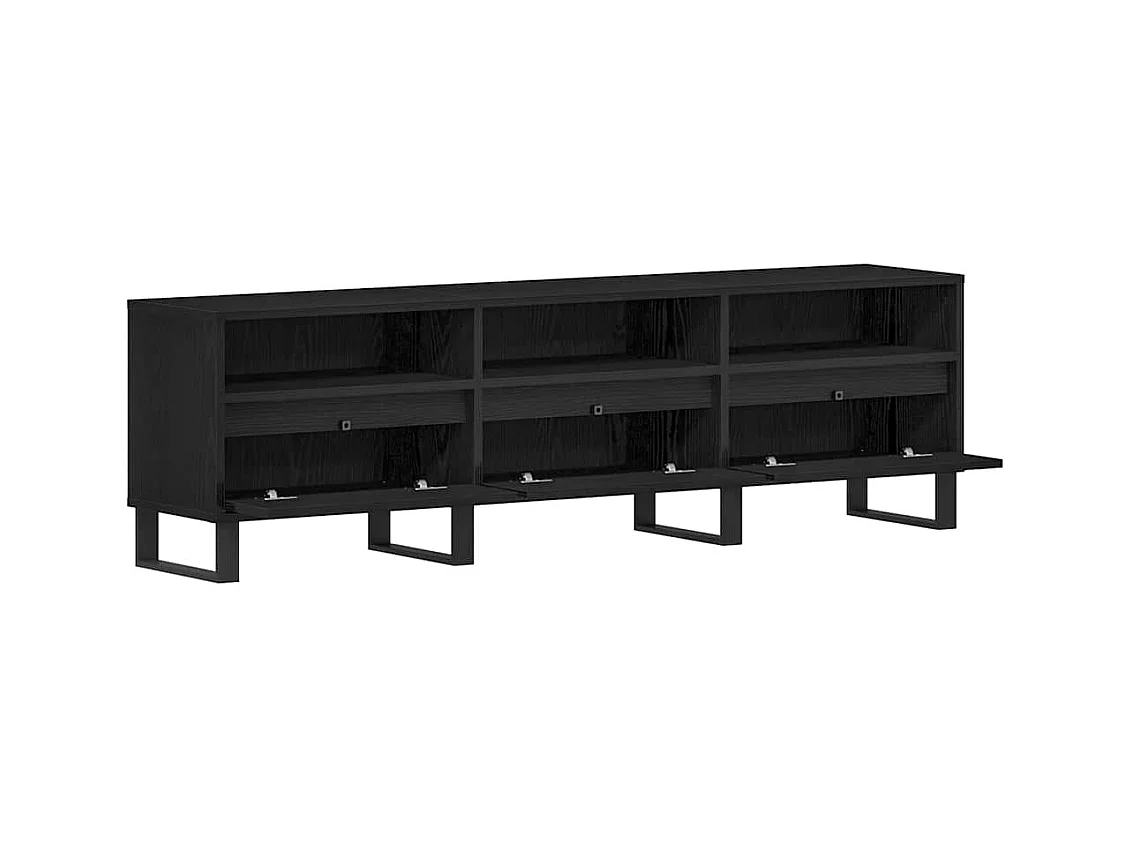Gabinete de TV | Mueble de TV | Mueble de salón Roble negro 150 x 30 x 44.5 cm