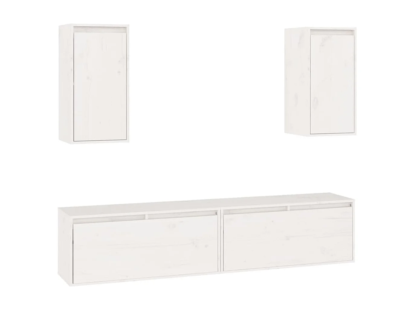 Meubles TV | Bancs TV | Armoires TV 4 pcs Blanc Bois massif de pin