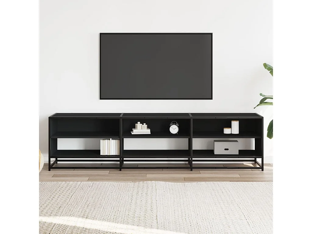 Mueble de TV | Mueble de salón madera de ingeniería negro 180x40x46 cm
