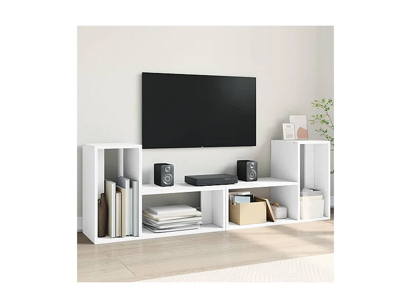Meubles TV | Bancs TV | Armoires TV 2 pcs blanc 75x30x50 cm bois d'ingénierie