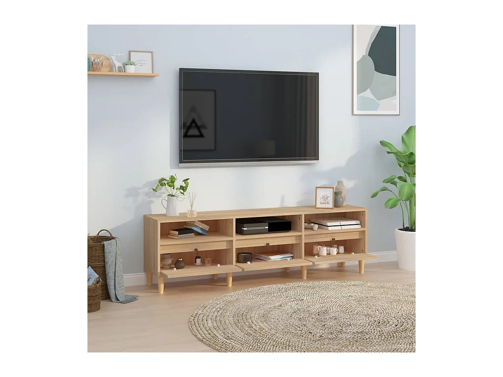 Tv-meubel | Tv-Bank | TV-kast150x30x44,5 cm bewerkt hout sonoma eikenkleurig