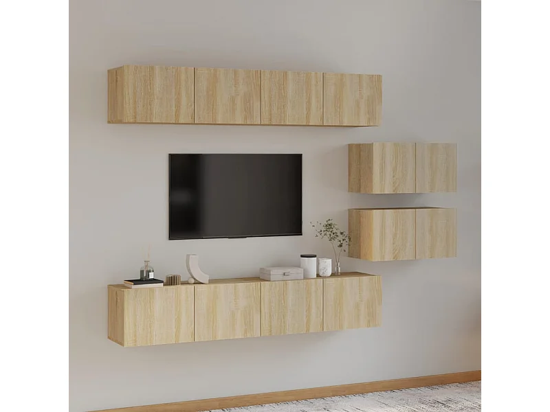 Ensemble de meubles TV | Bancs TV | Armoires TV 6 pcs Chêne sonoma Bois d'ingénierie