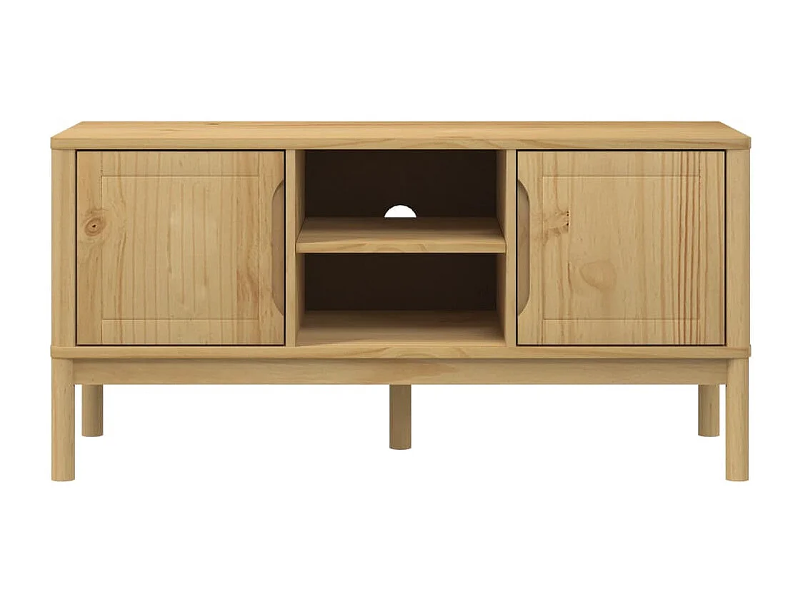 Mueble de TV | Mueble de salón FLORO madera maciza pino marrón cera 114x43x55 cm