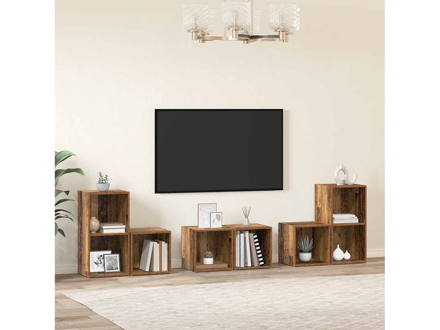 Ensemble de meubles TV | Bancs TV | Armoires TV 6 pcs Bois Ancien Bois d'ingénierie