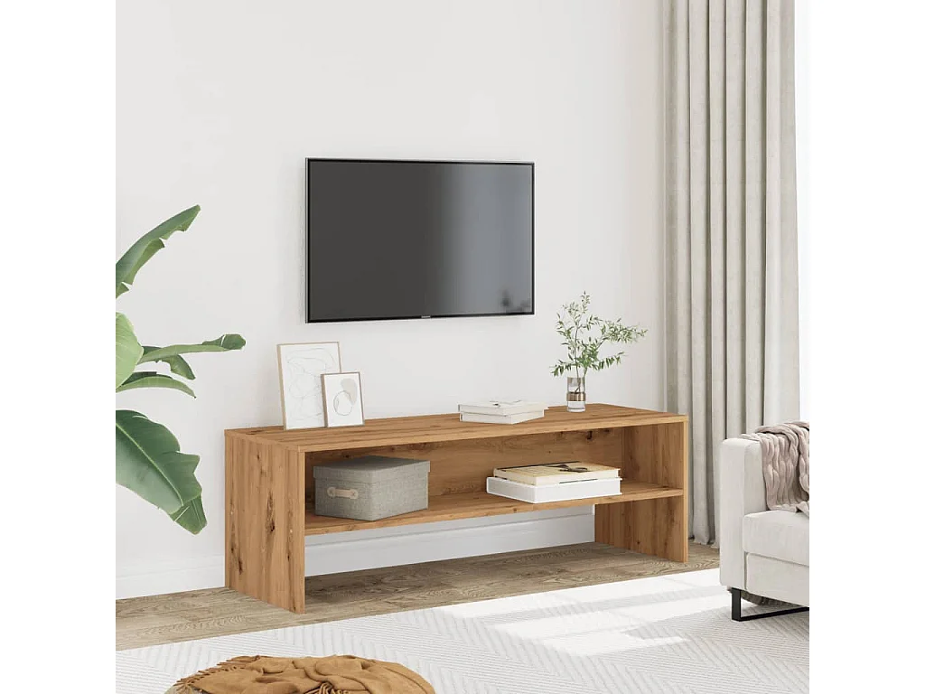 Meuble TV | Banc TV | Armoire TV chêne artisanal 120x40x40 cm bois d'ingénierie