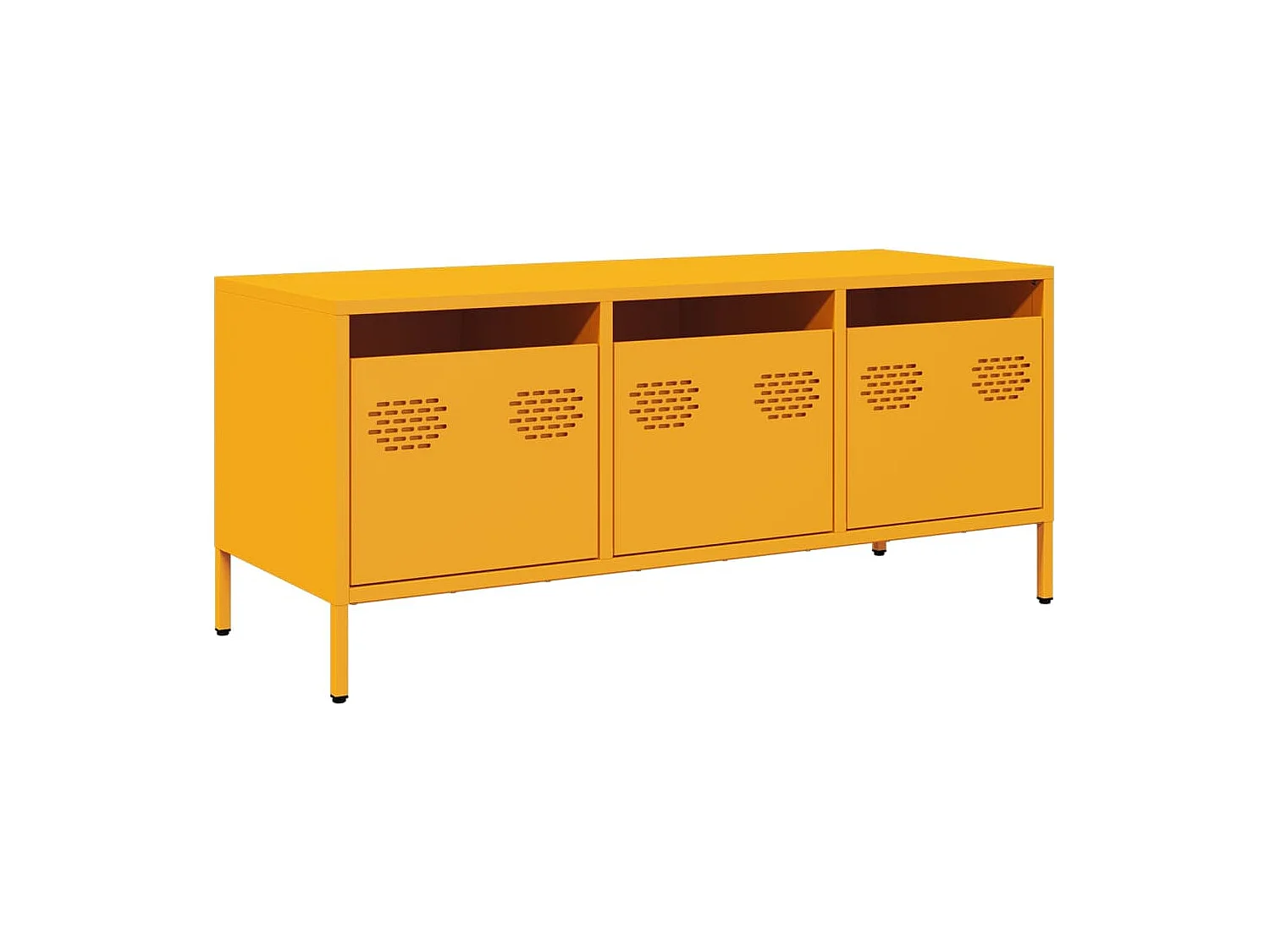 Meuble TV | Banc TV | Armoire TV jaune moutarde 101,5x39x43,5 cm acier laminé à froid