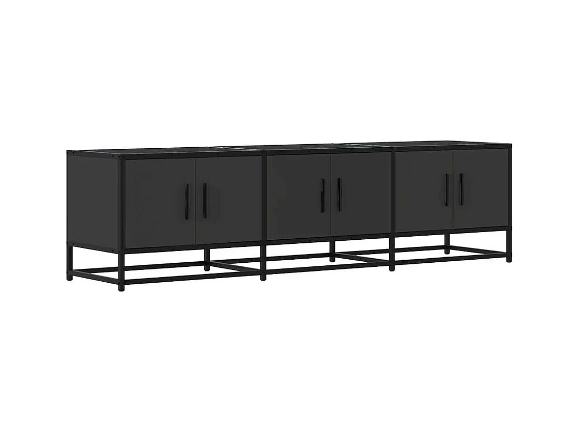 Mueble de TV | Mueble de salón madera de ingeniería y metal negro 150x35x41 cm