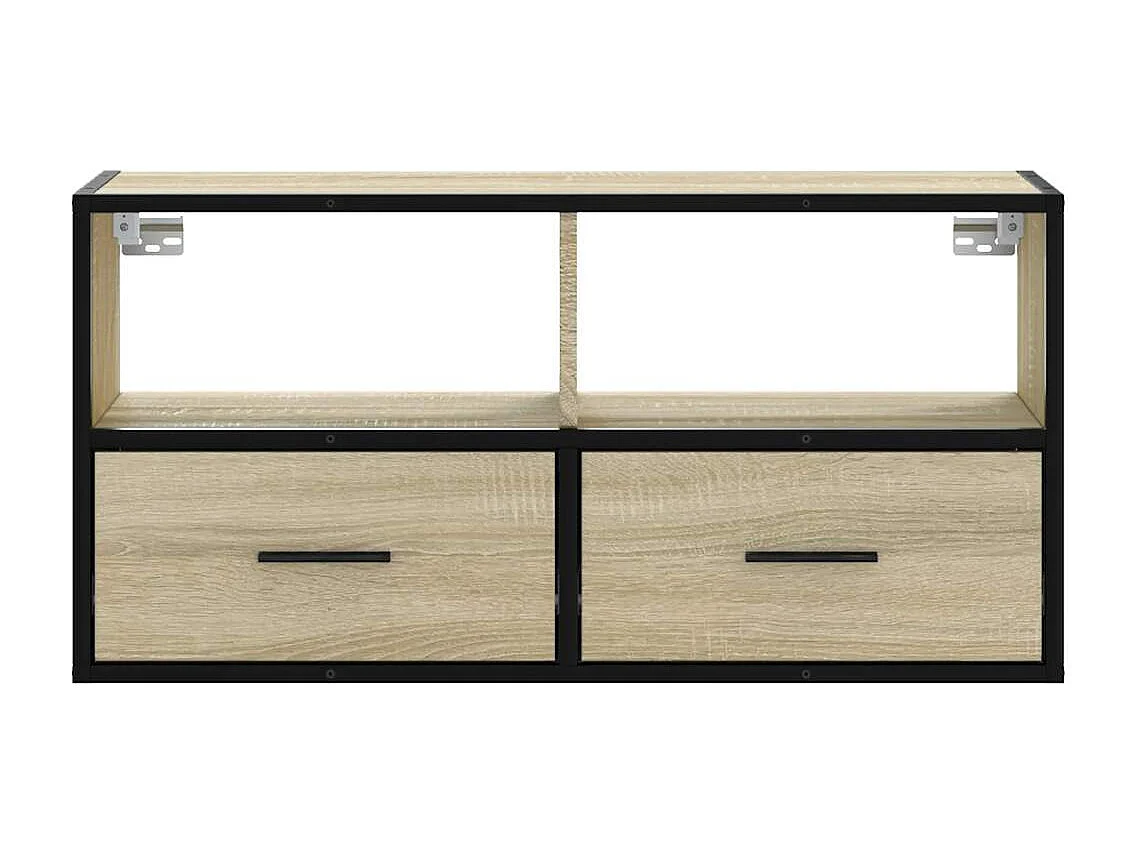 Tv-meubel | Tv-Bank | TV-kast80x31x39,5 cm bewerkt hout metaal sonoma eikenkleurig
